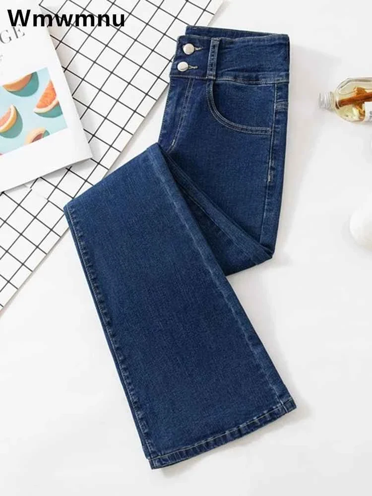 High Waist Slim Flare Jeans für Damen, koreanische Casual Skinny Denim Pants, Streetwear Pantalones Vintage Vaqueros Stretch Trousers