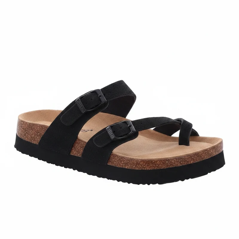 Comwarm Damen-Wildleder-Pantoletten mit Fußgewölbeunterstützung – Bequeme Strandsandalen und Clogs