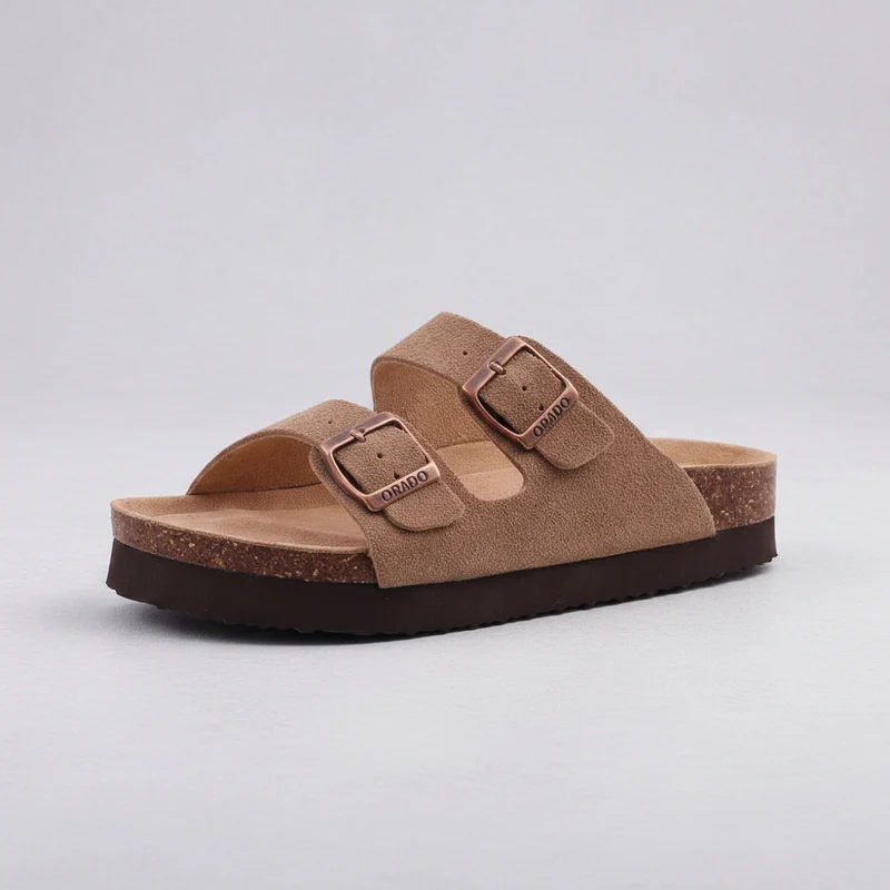 Comwarm Damen-Wildleder-Pantoletten mit Fußgewölbeunterstützung – Bequeme Strandsandalen und Clogs