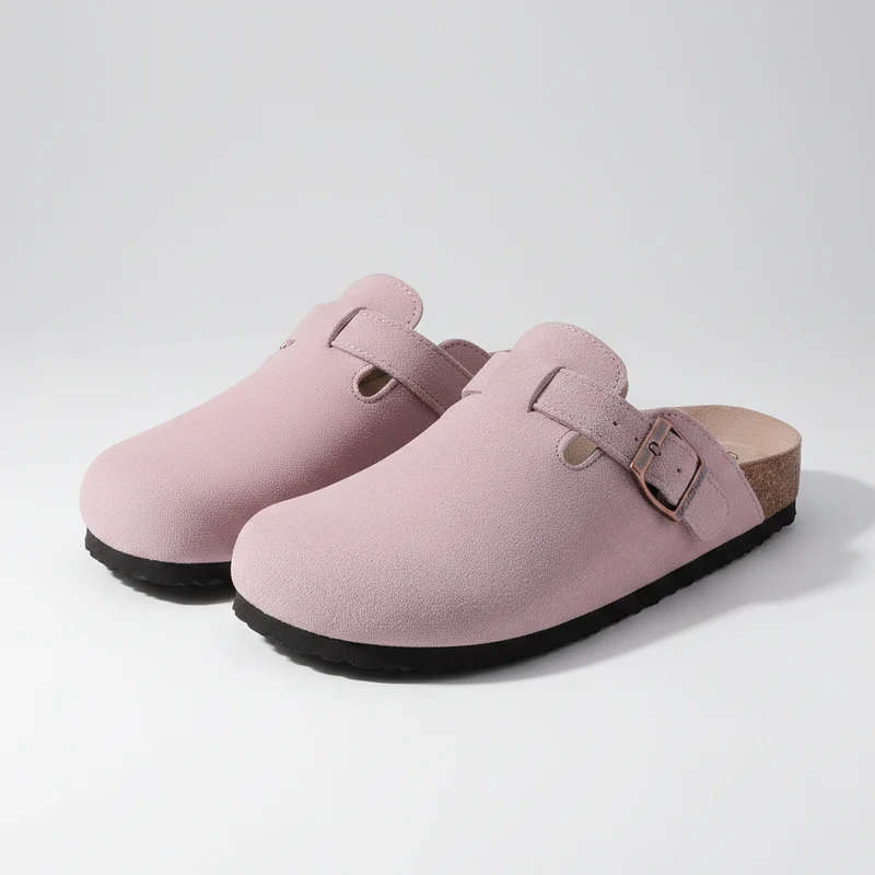 Comwarm Damen-Wildleder-Pantoletten mit Fußgewölbeunterstützung – Bequeme Strandsandalen und Clogs