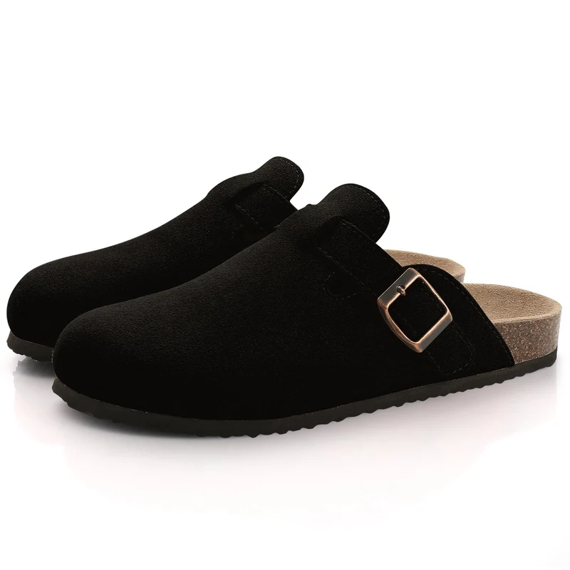 Comwarm Damen-Wildleder-Pantoletten mit Fußgewölbeunterstützung – Bequeme Strandsandalen und Clogs