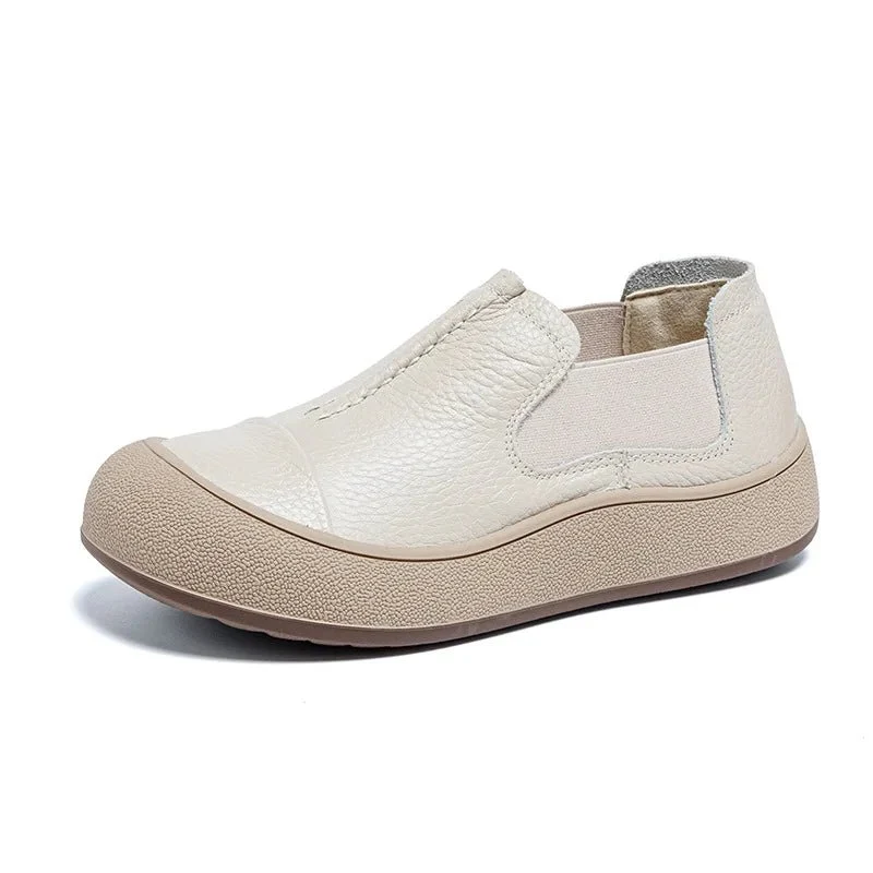 Jiany Damen-Ballerinas aus Rindsleder – Retro-Stil, schlichte Freizeit-Sportschuhe