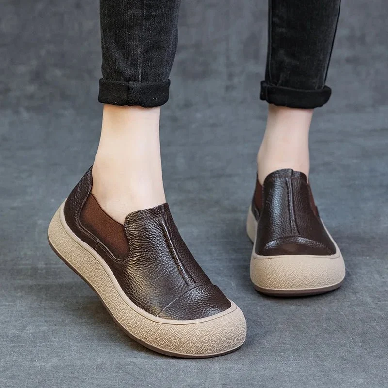 Jiany Damen-Ballerinas aus Rindsleder – Retro-Stil, schlichte Freizeit-Sportschuhe