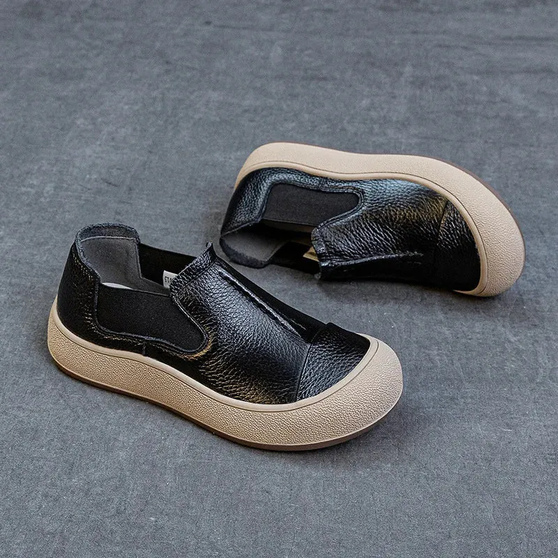 Jiany Damen-Ballerinas aus Rindsleder – Retro-Stil, schlichte Freizeit-Sportschuhe