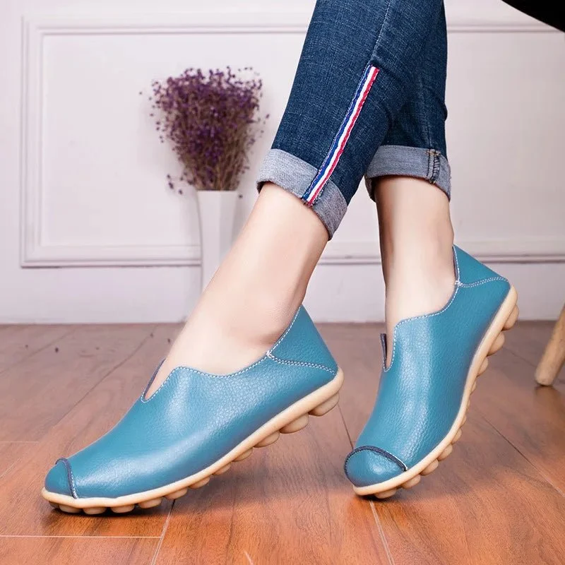 Bunte Lederslipper für Damen – Weiche Slipper aus echtem Leder