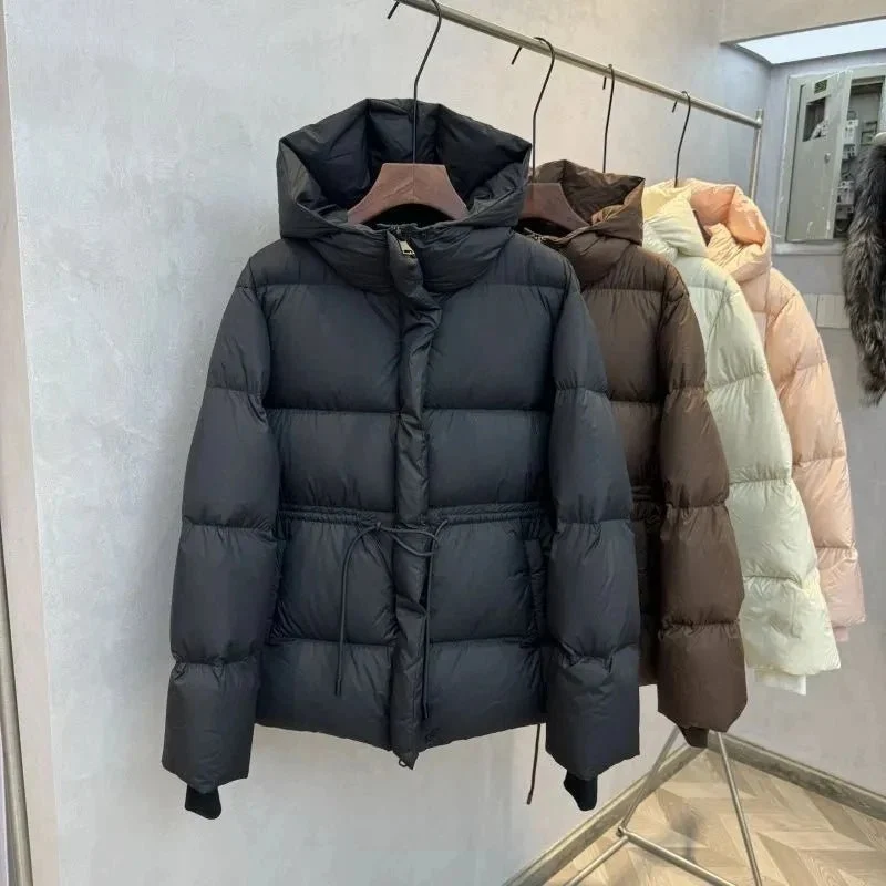 Damen-Winterjacke, neu, Kapuze, lässig, Daunen-Baumwollparka, dick, warm, wattiert, kurzer Mantel