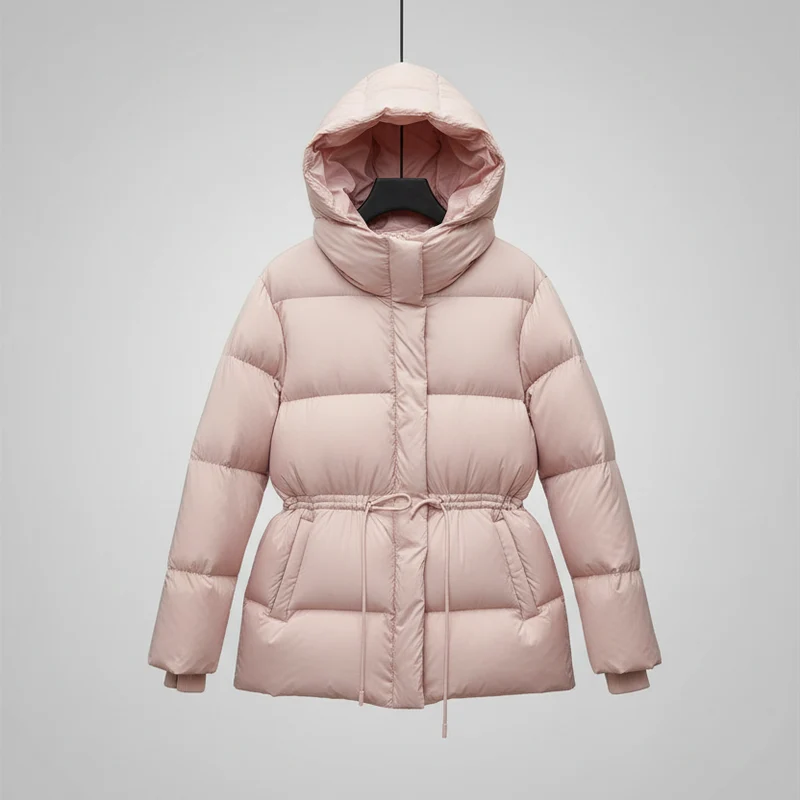 Damen-Winterjacke, neu, Kapuze, lässig, Daunen-Baumwollparka, dick, warm, wattiert, kurzer Mantel