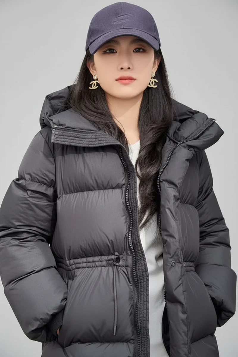 Damen-Winterjacke, neu, Kapuze, lässig, Daunen-Baumwollparka, dick, warm, wattiert, kurzer Mantel