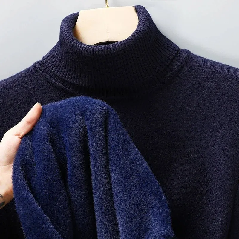 Verleihen Sie Ihrem Stil mit unserem schmal geschnittenen Herren-Rollkragenpullover das gewisse Etwas – bequem, pillingfrei und perfekt für Herbst und Winter.