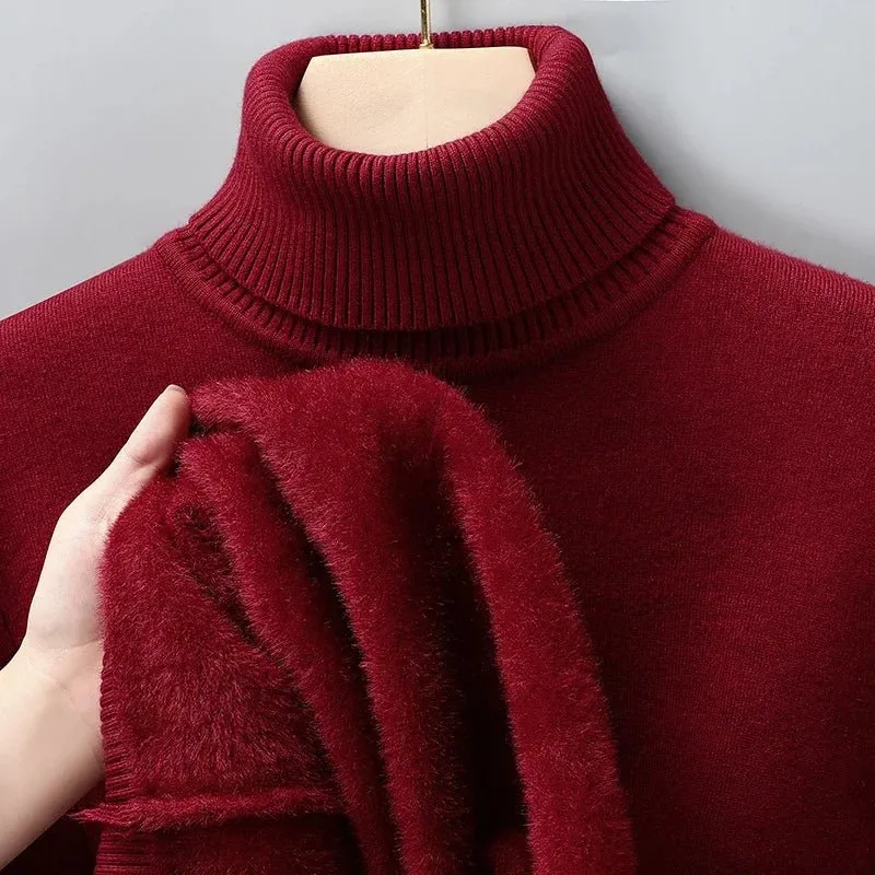 Verleihen Sie Ihrem Stil mit unserem schmal geschnittenen Herren-Rollkragenpullover das gewisse Etwas – bequem, pillingfrei und perfekt für Herbst und Winter.