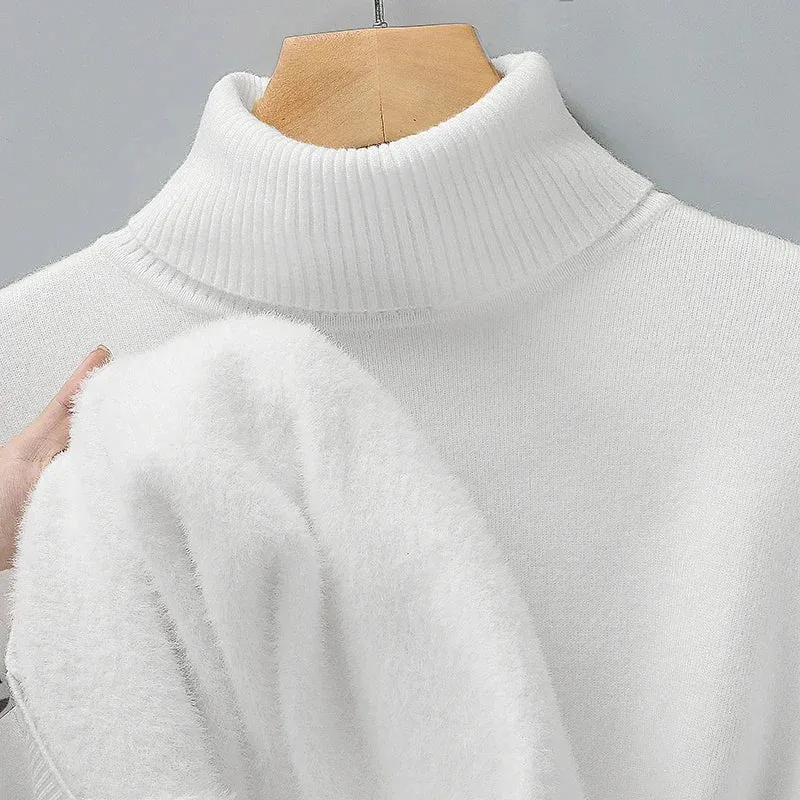 Verleihen Sie Ihrem Stil mit unserem schmal geschnittenen Herren-Rollkragenpullover das gewisse Etwas – bequem, pillingfrei und perfekt für Herbst und Winter.