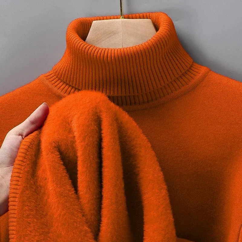 Verleihen Sie Ihrem Stil mit unserem schmal geschnittenen Herren-Rollkragenpullover das gewisse Etwas – bequem, pillingfrei und perfekt für Herbst und Winter.