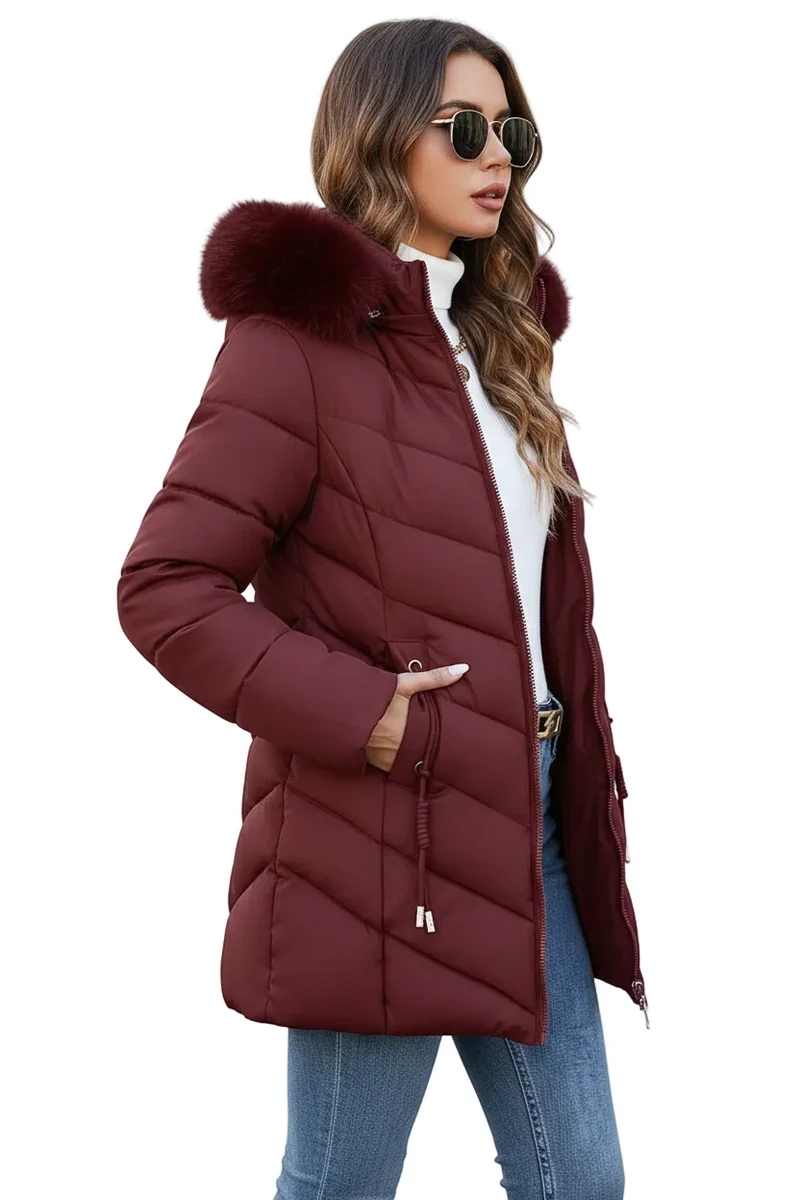 Entdecken Sie den vielseitigen, wattierten Baumwollmantel für Damen – Ihr perfekter Begleiter für Komfort und Stil.