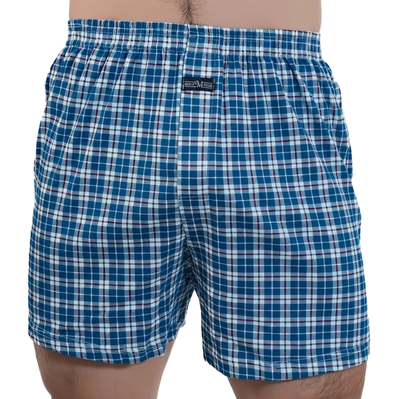 Herren-Pyjamahose aus karierter Baumwolle – Hochgeschnittene Boxershorts in Übergrößen für bequemes Zuhause