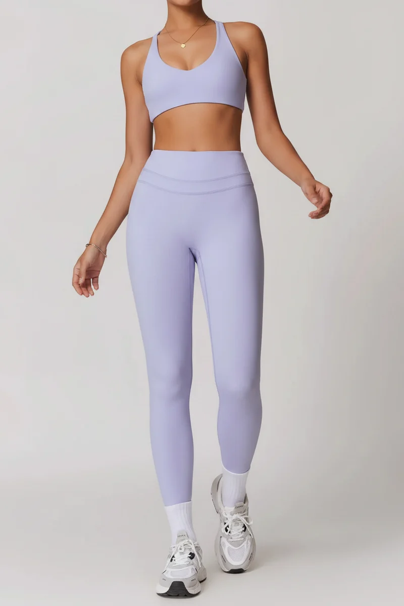 Mikeyoga Damen-Yoga-Set – 2-teilige Sportbekleidung: Leggings und Crop-Top