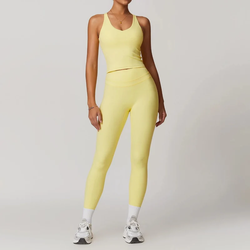 Mikeyoga Damen-Yoga-Set – 2-teilige Sportbekleidung: Leggings und Crop-Top