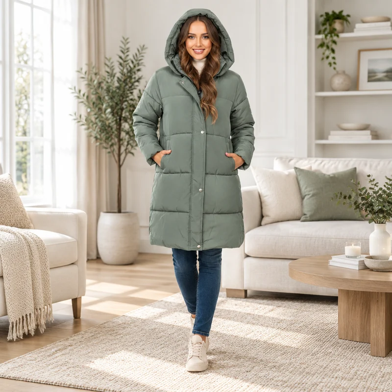 Werten Sie Ihre Garderobe mit unserer stylischen Damen-Steppjacke auf.