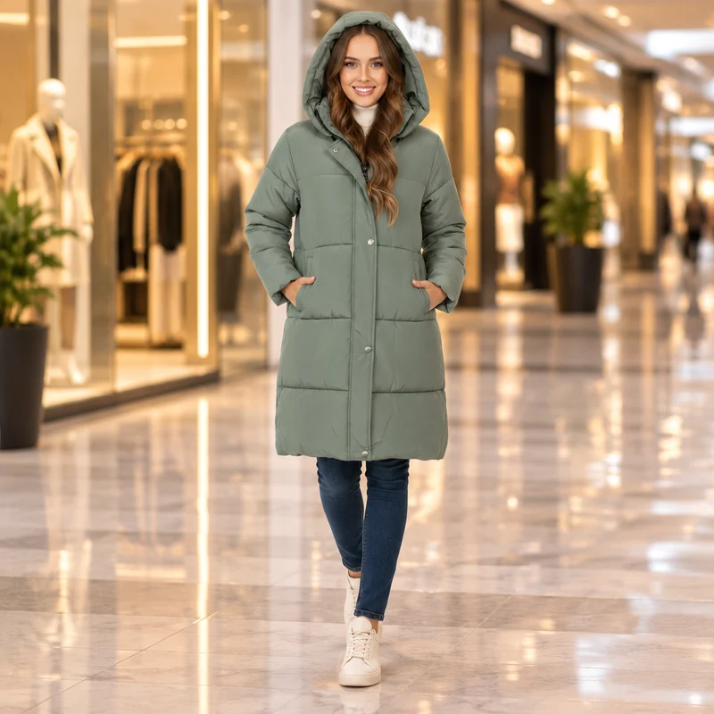 Werten Sie Ihre Garderobe mit unserer stylischen Damen-Steppjacke auf.