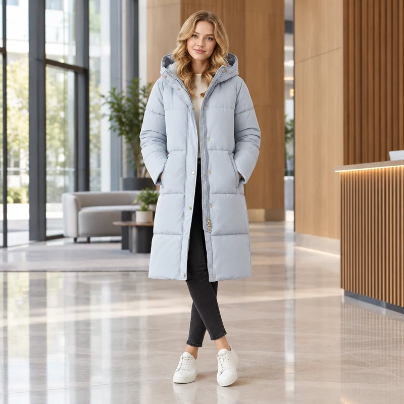 Werten Sie Ihre Garderobe mit unserer stylischen Damen-Steppjacke auf.