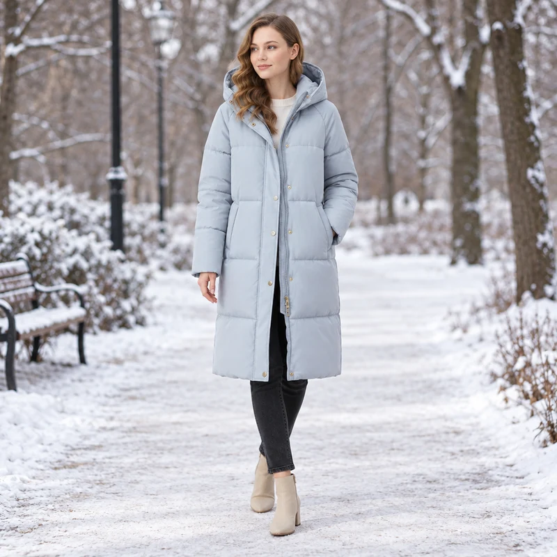 Werten Sie Ihre Garderobe mit unserer stylischen Damen-Steppjacke auf.