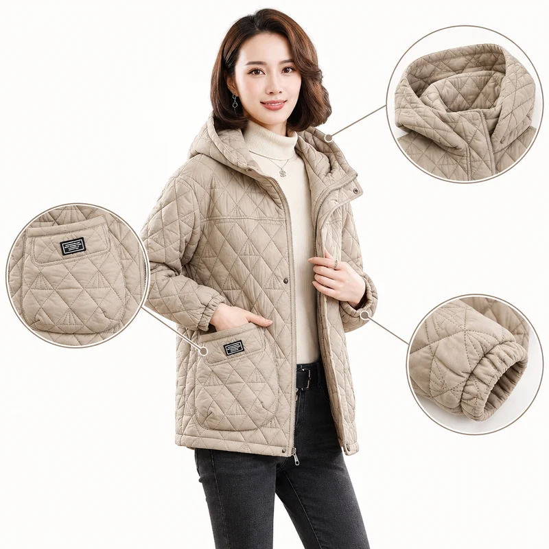 Verleihen Sie Ihrem Winter-Look mit unserer gesteppten Damen-Winterjacke das gewisse Etwas.