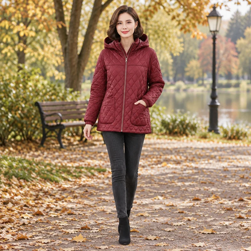 Verleihen Sie Ihrem Winter-Look mit unserer gesteppten Damen-Winterjacke das gewisse Etwas.