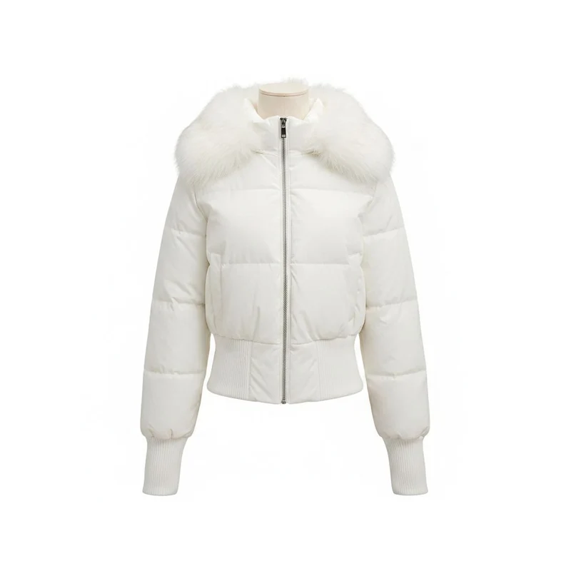 Mit unserem lässigen Damen-Winterdaunenmantel bleiben Sie stilvoll und warm.