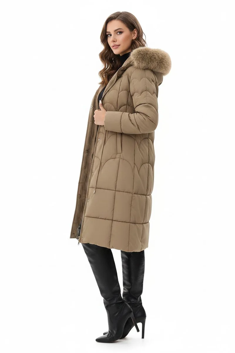 Genießen Sie Gemütlichkeit und Stil in unserem wattierten Baumwollmantel für Damen
