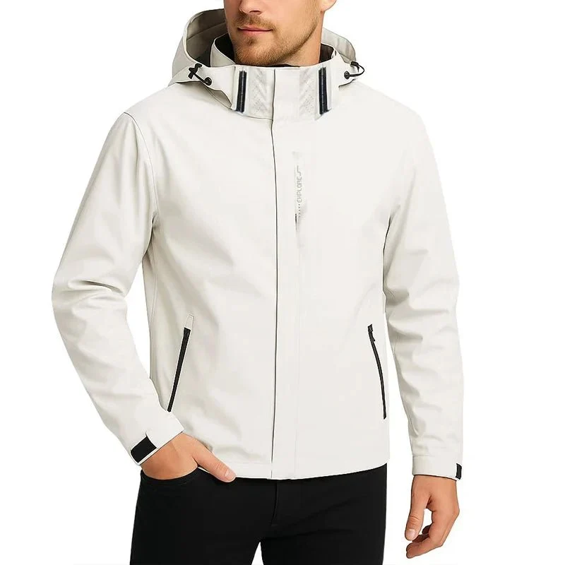 Wasserdichter Herren-Regenmantel - Leichte Kapuzenjacke zum Wandern und Klettern