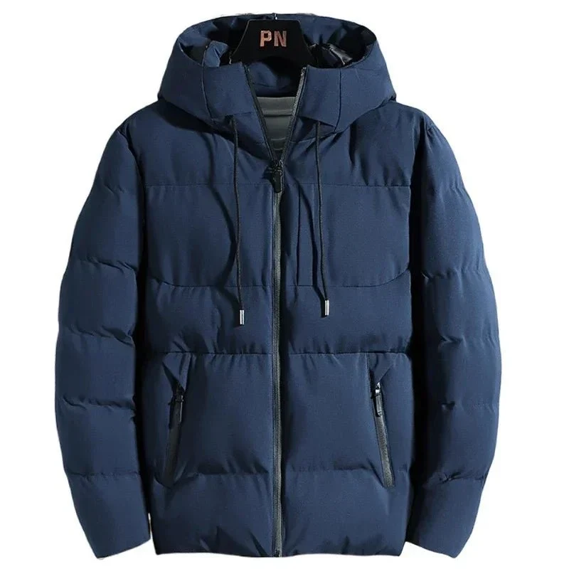 Dicke Winterjacke mit Kapuze aus Baumwolle für Herren – Stilvolle, winddichte Oberbekleidung