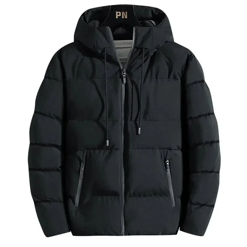 Dicke Winterjacke mit Kapuze aus Baumwolle für Herren – Stilvolle, winddichte Oberbekleidung