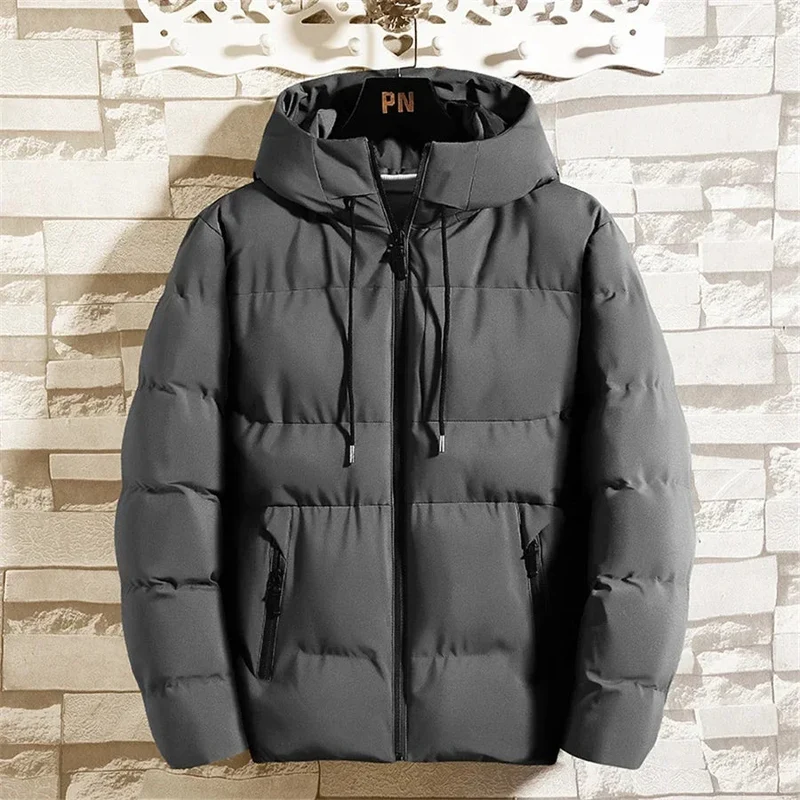 Dicke Winterjacke mit Kapuze aus Baumwolle für Herren – Stilvolle, winddichte Oberbekleidung