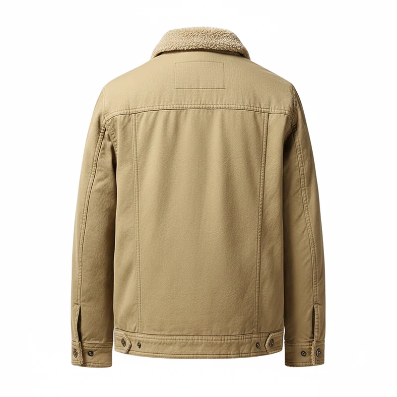 Herren Winterfleecejacke, dick, warm, lässig, winddicht, mit Pelzkragen, für Outdoor-Aktivitäten im Herbst