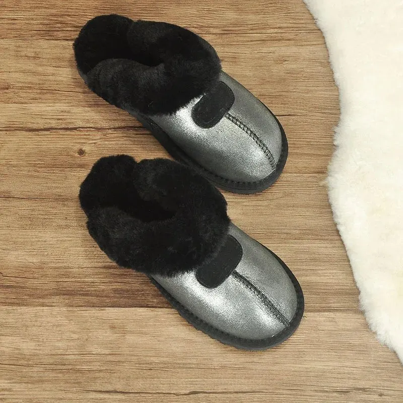 KZZO Hausschuhe aus Lammfell – Kuschelige Winterschuhe für Damen
