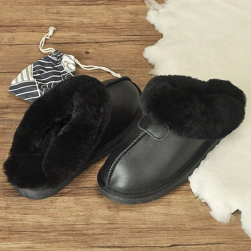 KZZO Hausschuhe aus Lammfell – Kuschelige Winterschuhe für Damen