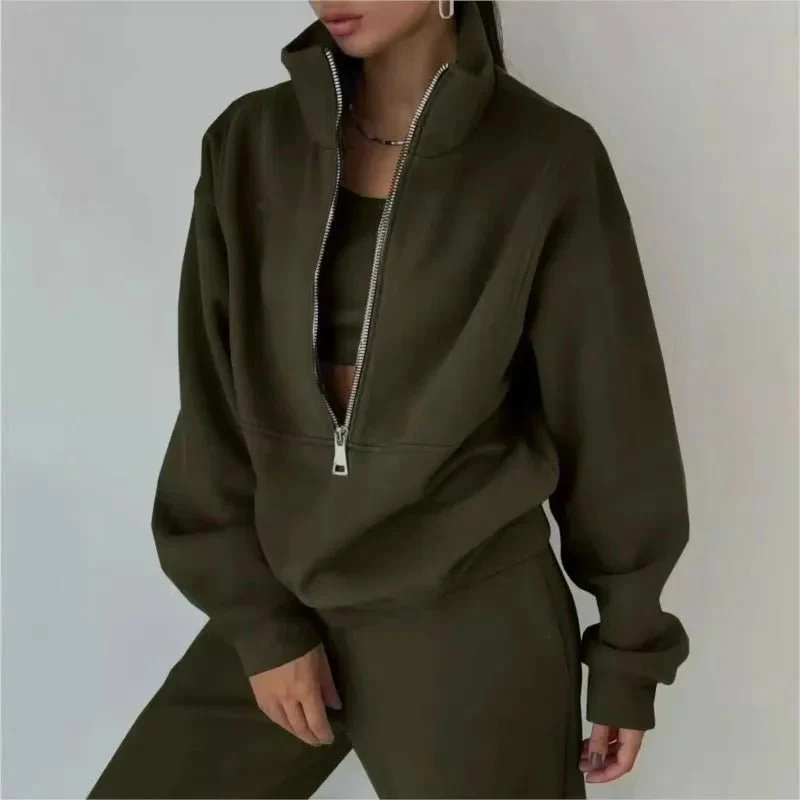 Stilvoll und gemütlich: Das elegante Trainingsanzug-Set für Damen für Herbst und Winter