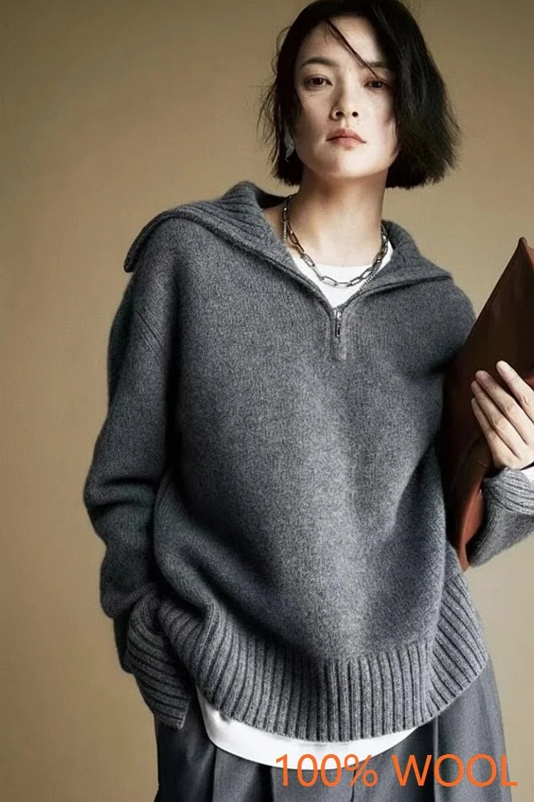 Verleihen Sie Ihrem Stil mit dem Damenpullover aus 100 % Merinowolle das gewisse Etwas.