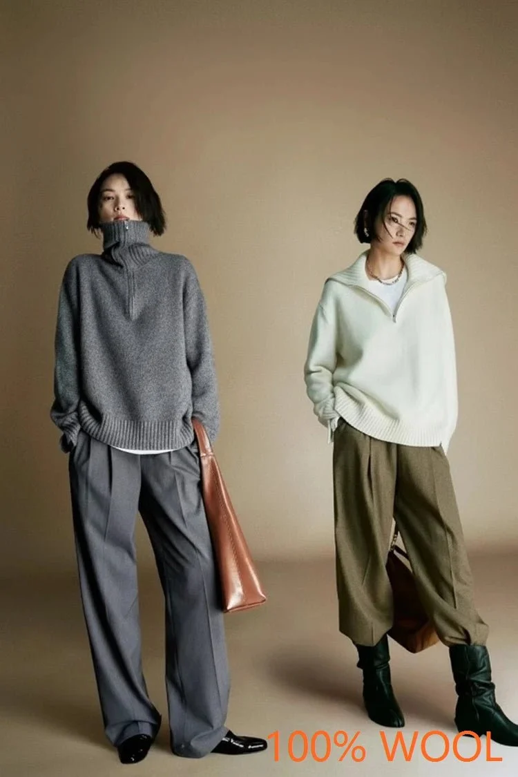 Verleihen Sie Ihrem Stil mit dem Damenpullover aus 100 % Merinowolle das gewisse Etwas.