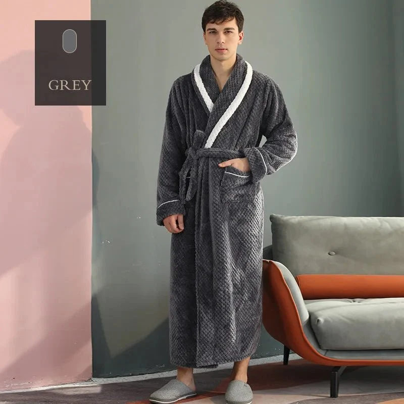 Couples Coral Velvet Bathrobes for Adults - Cozy Autumn/Winter Comfort