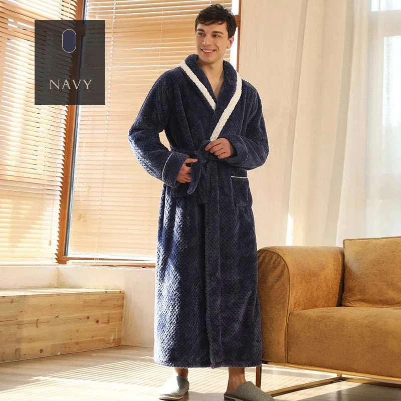 Couples Coral Velvet Bathrobes for Adults - Cozy Autumn/Winter Comfort
