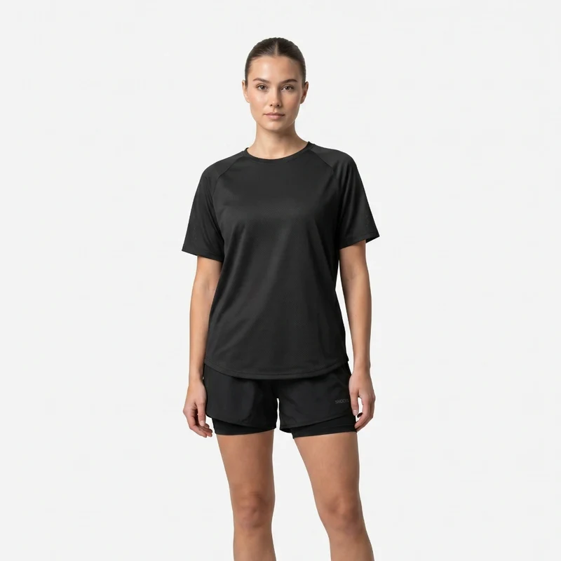 Sport Shirt Mesh Damen | Schwarz