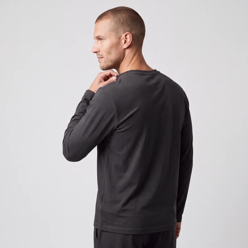 Schlafanzug Set Herren lang | Anthrazit