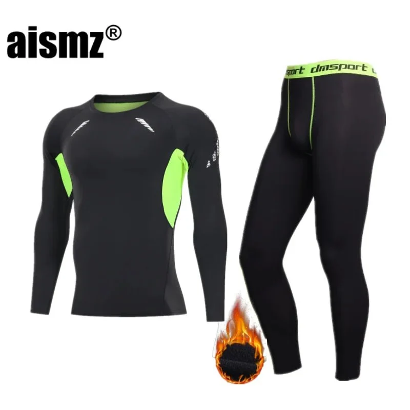 Thermounterwäsche-Set für Herren im Winter – Kompressions-Fleece-Unterwäsche, lange Unterwäsche, erste Schicht Sportbekleidung