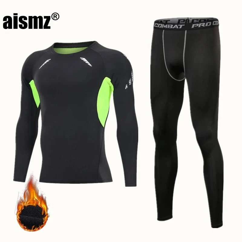 Thermounterwäsche-Set für Herren im Winter – Kompressions-Fleece-Unterwäsche, lange Unterwäsche, erste Schicht Sportbekleidung