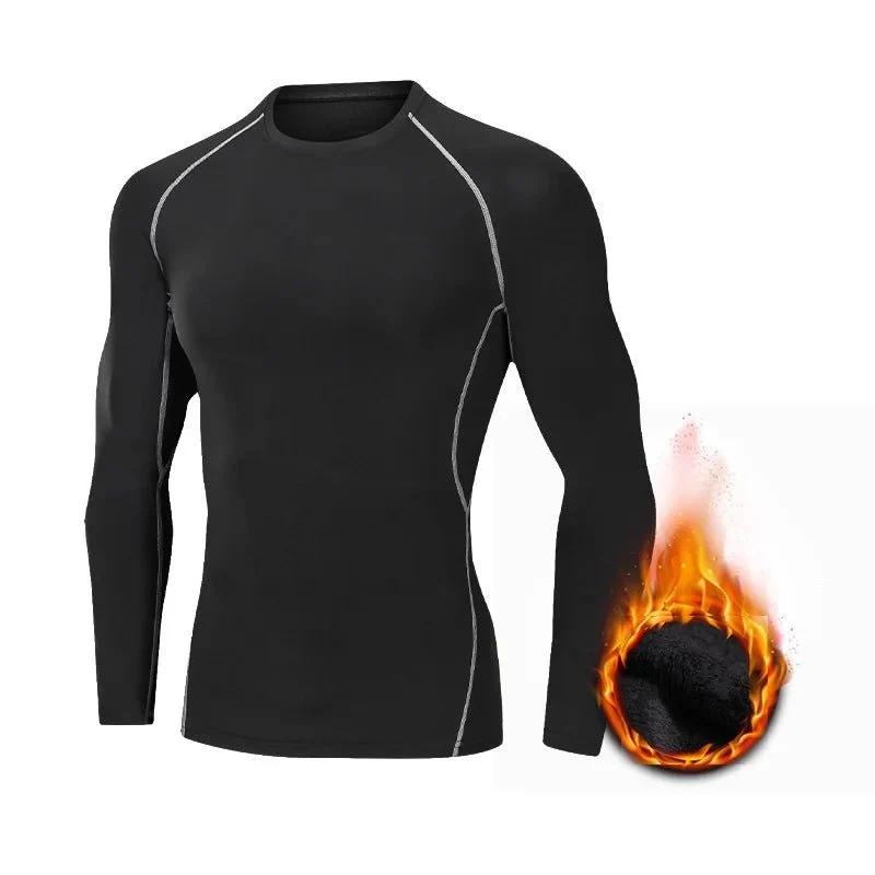 Thermounterwäsche-Set für Herren im Winter – Kompressions-Fleece-Unterwäsche, lange Unterwäsche, erste Schicht Sportbekleidung