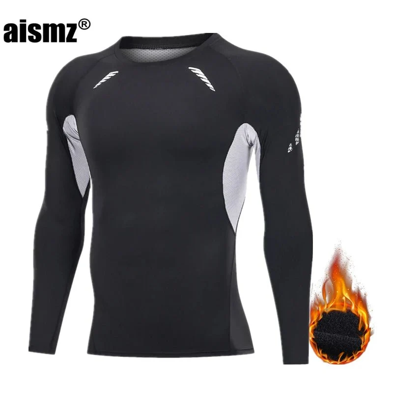 Thermounterwäsche-Set für Herren im Winter – Kompressions-Fleece-Unterwäsche, lange Unterwäsche, erste Schicht Sportbekleidung