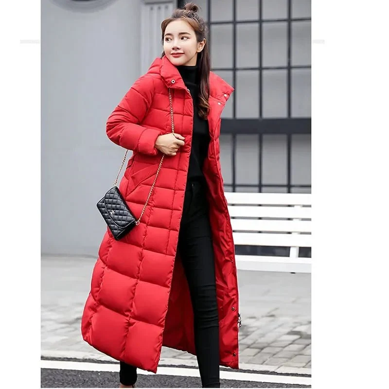 Neue Winterparkas für Damen – Lockerer, warmer, dick gefütterter Mantel mit großem Pelzkragen und Kapuze.