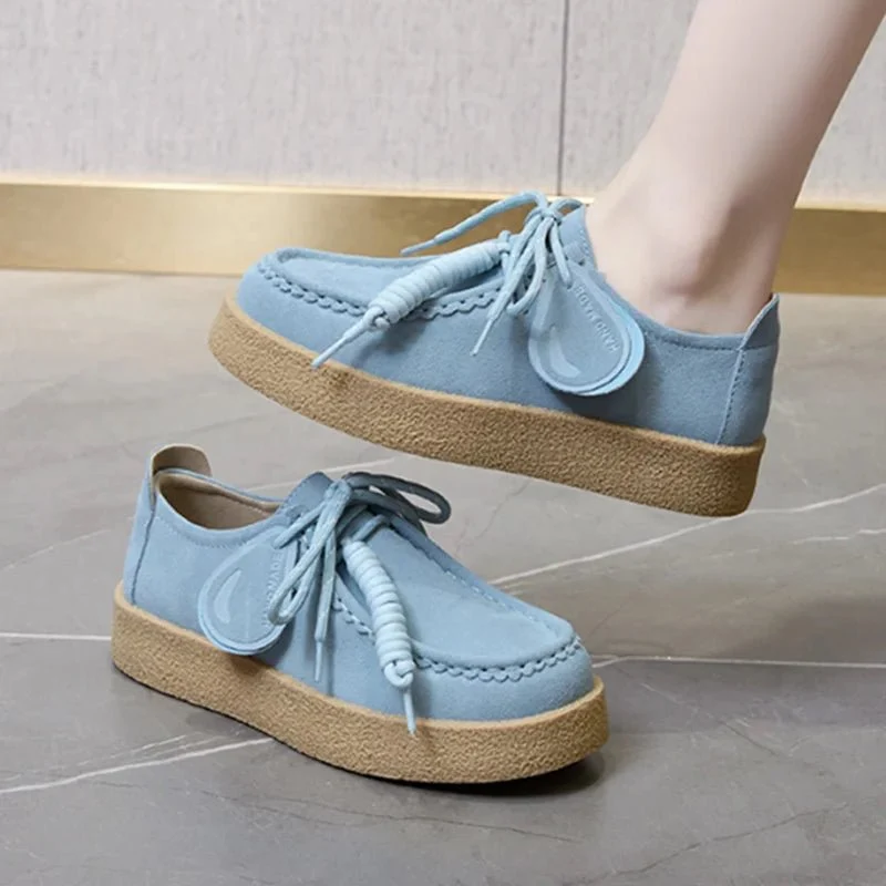 AIYUQI 2026 Damen-Loafer aus echtem Leder, flache Schnürschuhe, große Größe