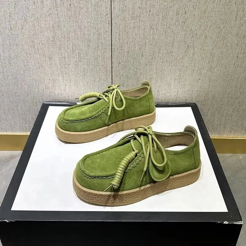 AIYUQI 2026 Damen-Loafer aus echtem Leder, flache Schnürschuhe, große Größe