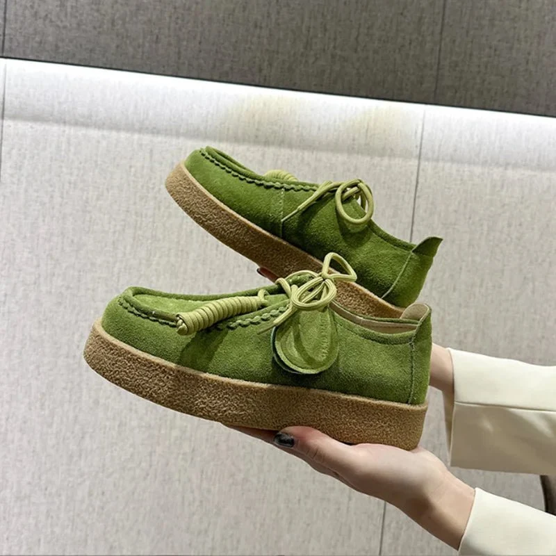 AIYUQI 2026 Damen-Loafer aus echtem Leder, flache Schnürschuhe, große Größe